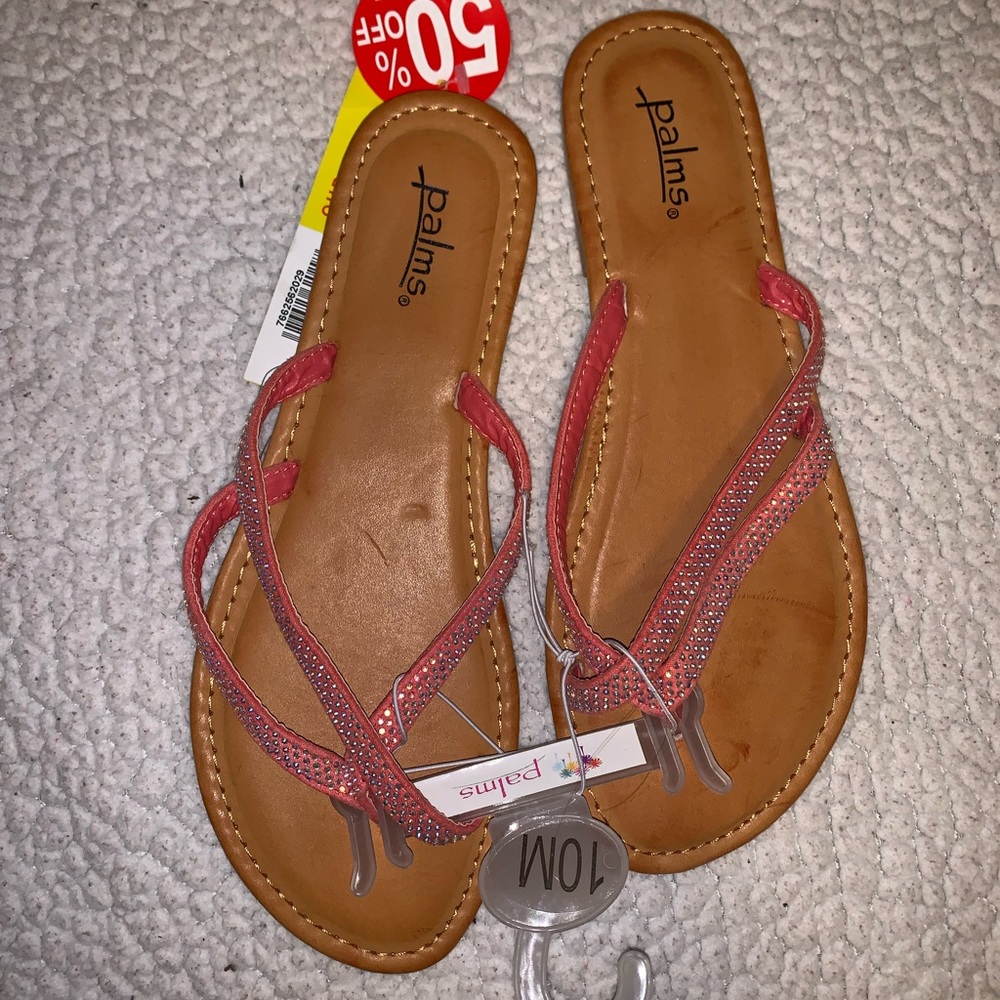 Palms glittery sandals
